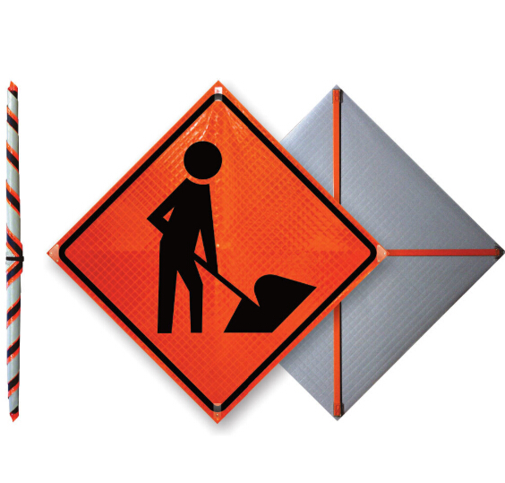 Road Safety Construction Reflective Roll Up Traffic Sign - 